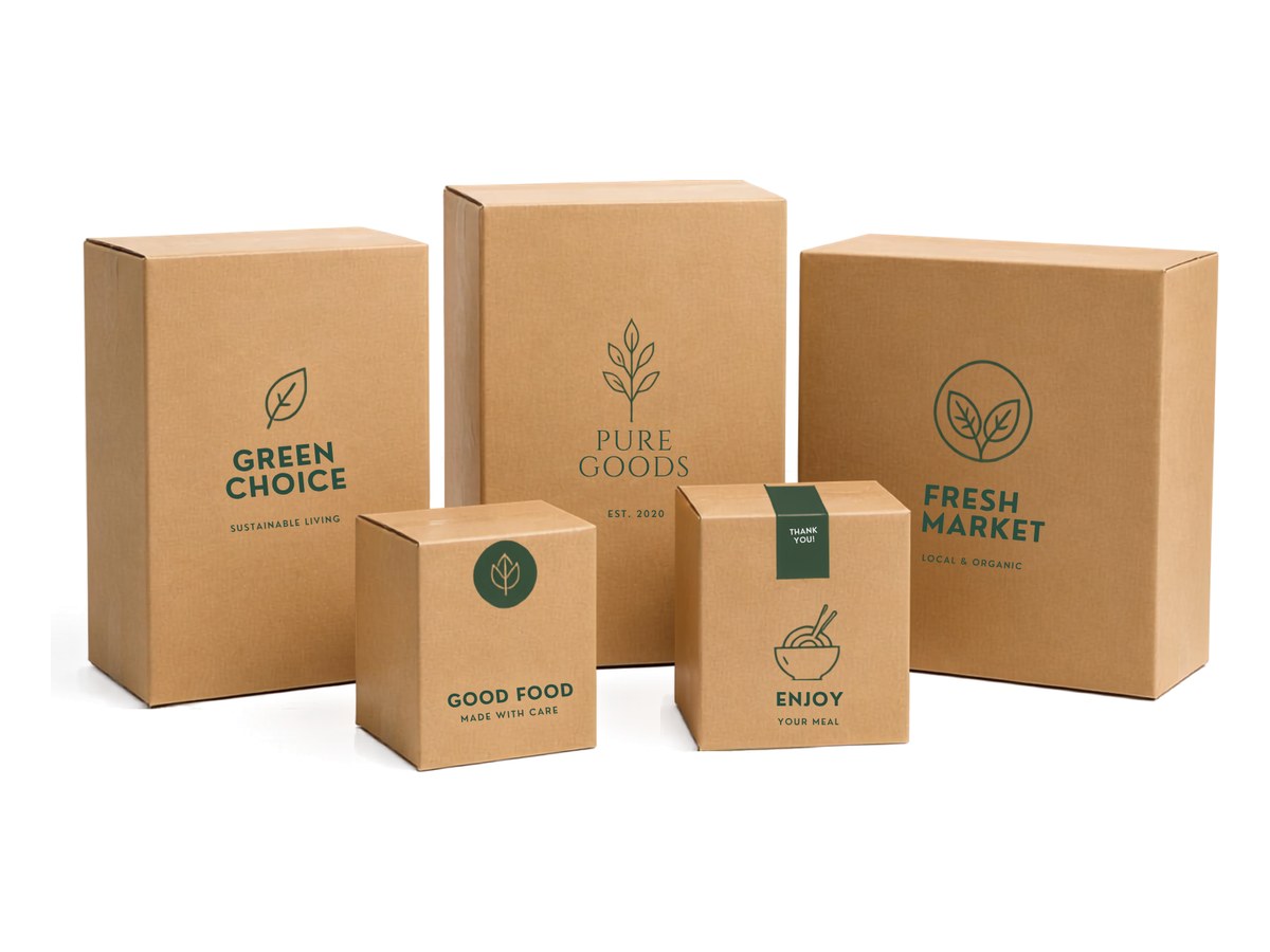 Plain corrugated shipping boxes