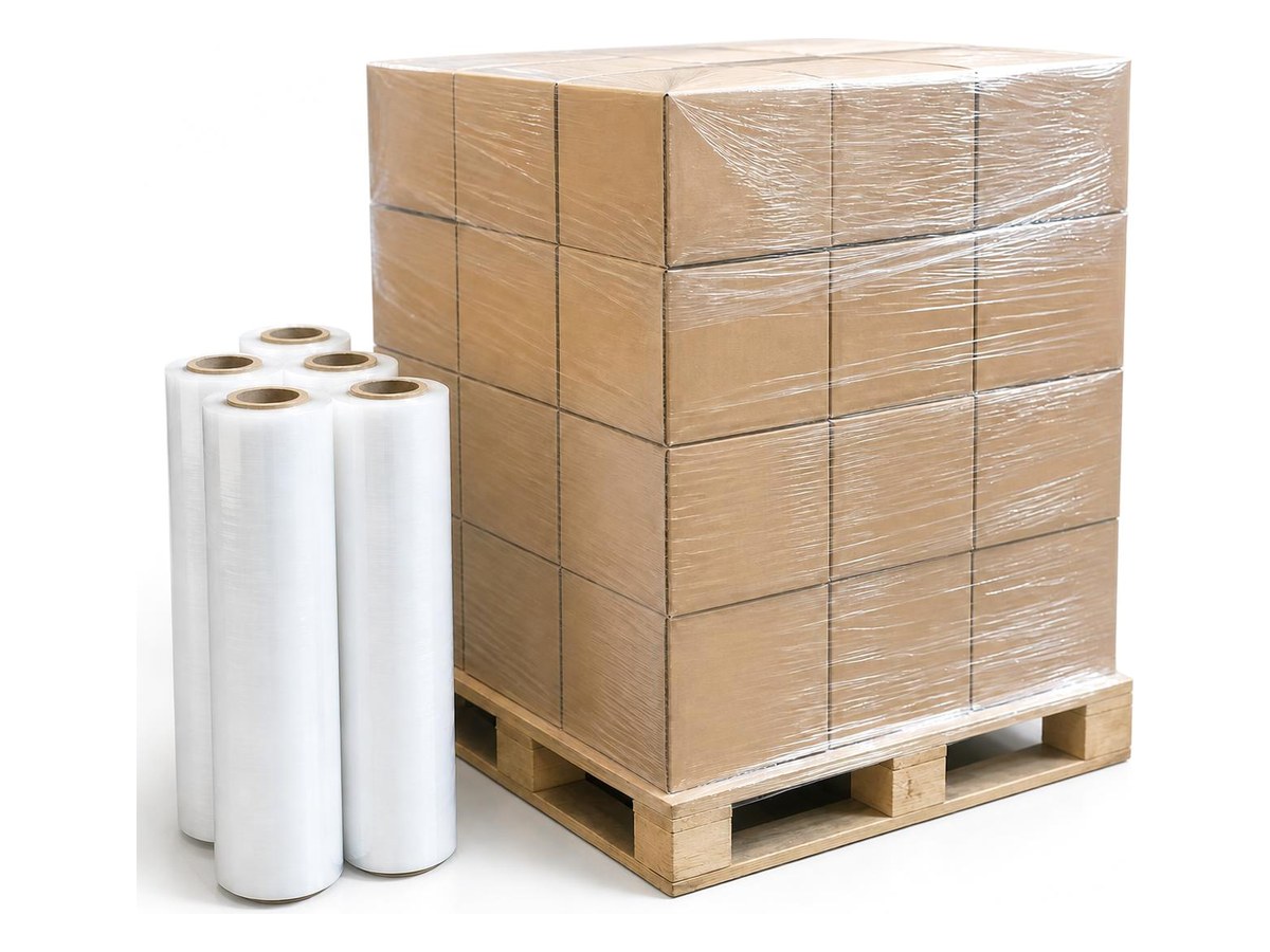 Roll of stretch pallet wrap film